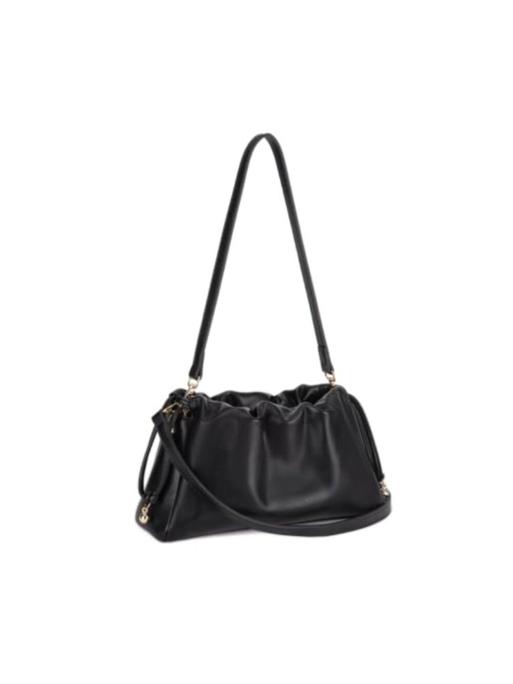 Vegan Leather Hobo Shoulder Bag Crossbody Purse with 2 Straps
